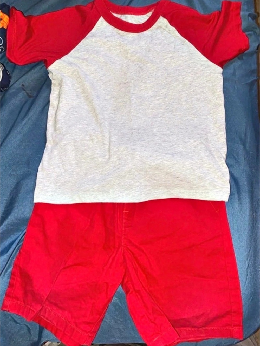 Kids Red & White Shirt and Shorts Set